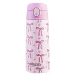 Oasis Double Wall Insulated Sipper Straw Kid's Drink Bottle - 550ml Bows & Hearts