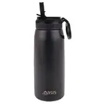 Oasis Sports Double Wall Insulated Water Bottle with Sipper - 780ml Black