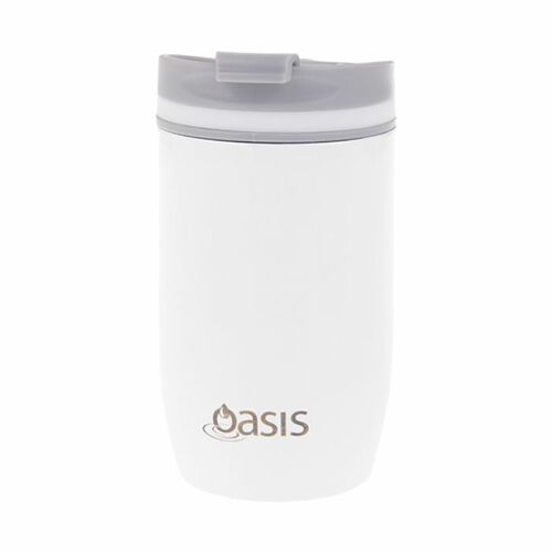 Oasis Insulated Travel Coffee Cup With Lid - 300ml White