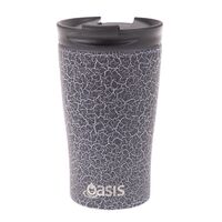 Oasis Insulated Travel Coffee Cup With Lid - 350ml Black Crackle