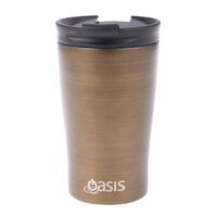 Oasis Insulated Travel Coffee Cup With Lid - 350ml Gold Swirl
