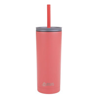 Oasis Insulated Super Sipper Tumbler with Silicone Straw - 600ml Coral