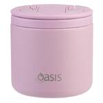 Oasis Double Wall Insulated Quick Release Lid & Spork Food Flask - 500ml Blush