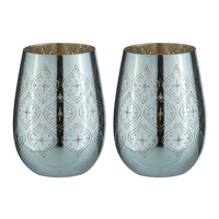 Tempa Estelle - Aqua Tumbler Glass 2 Pack