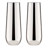 Tempa Aurora - Silver Stemless Champagne Glass 2 Pack