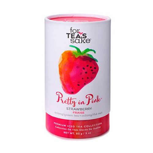 For Tea's Sake Premium Iced Tea Collection Large - Pretty In Pink - Strawberry Fraise - Oolong & Green Tea