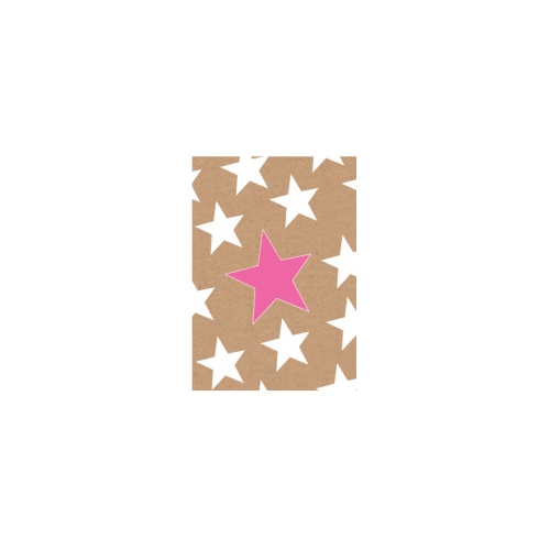 Mini Greeting Card - Pink and white stars