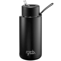 Frank Green Reusable Bottle - Ceramic 1L Black Straw Lid