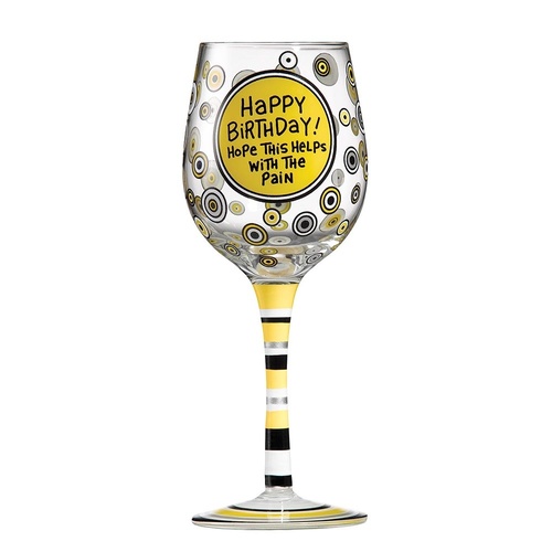 Hope This Helps Happy Birthday Wine Glass
