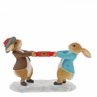 Beatrix Potter Peter Rabbit Miniature Figurine - Peter Rabbit and Benjamin Pulling a Cracker