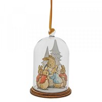 Beatrix Potter Domes - Peter Rabbit and Family at Christmas Hanging Ornament