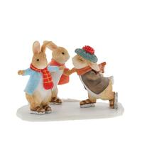 Beatrix Potter Peter Rabbit Figurine - Peter, Benjamin & Flopsy Skating