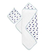 aden & anais Muslin Backed Hooded Towel Set - High Seas