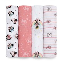 aden & anais Essentials Disney Swaddles 4 Pack - Minnie Rainbows