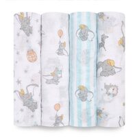 aden & anais Essentials Disney Swaddles 4 Pack - Dumbo New Heights