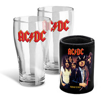 ACDC - Pint Glass Set of 2 and Can Cooler