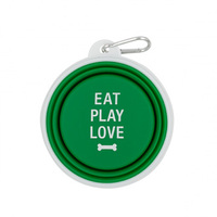 Say What? Portable Dog Bowl - Eat Play Love