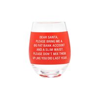 Say What? Christmas Wine Glass - Dear Santa