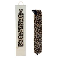 Aroma Home Long Hot Water Bottle - Leopard Print Faux Fur
