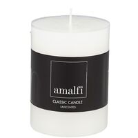 Amalfi Unscented Pillar Candle - White 7.5x10cm