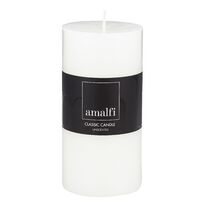 Amalfi Unscented Pillar Candle - White 7.5x15cm