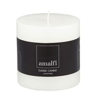 Amalfi Unscented Pillar Candle - White 10x10cm