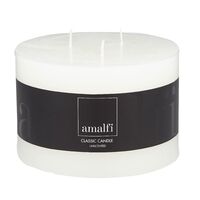 Amalfi Unscented Pillar Candle - White 15x10cm