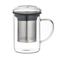 Leaf + Bean Seychelles Tea Mug With Infuser 420ml - Coal