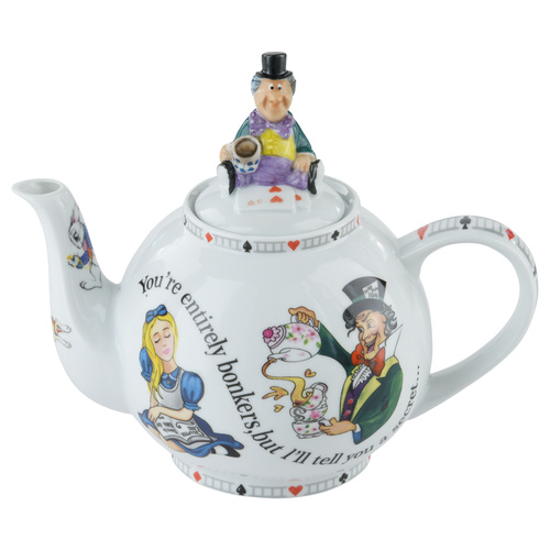 Alice Through The Looking Glass Teapot with Mad Hatter Lid 880ml