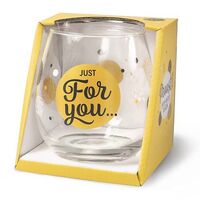 Cheers Stemless Wine Glass - Just For You