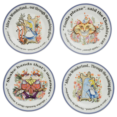 Alice Through The Looking Glass Dessert Plates Set of 4