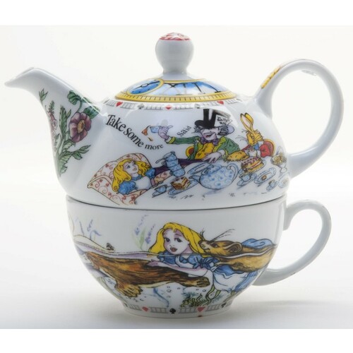 Alice In Wonderland Tea For One - Teapot and Teacup - Mad Hatter