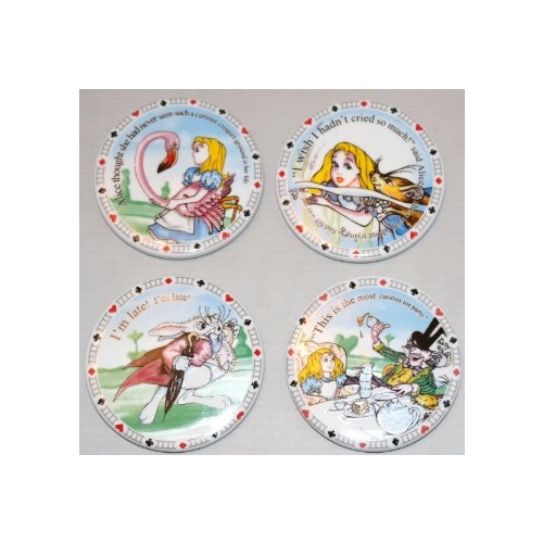 Alice In Wonderland Coasters - Set of 4