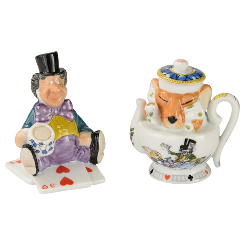 Alice In Wonderland Mad Hatter & Dormouse Salt & Pepper Shakers