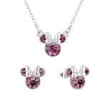 Disney Couture Kingdom June Birthstone Minnie Necklace & Earrings Bundle Silver