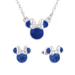 Disney Couture Kingdom September Birthstone Minnie Necklace & Earrings Bundle Silver