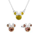 Disney Couture Kingdom November Birthstone Minnie Necklace & Earrings Bundle Silver