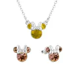 Disney Couture Kingdom November Birthstone Minnie Necklace & Earrings Bundle Silver