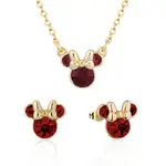 Disney Couture Kingdom January Birthstone Minnie Necklace & Earrings Bundle Gold