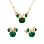 Disney Couture Kingdom May Birthstone Minnie Necklace & Earrings Bundle Gold