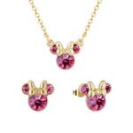 Disney Couture Kingdom October Birthstone Minnie Necklace & Earrings Bundle Gold