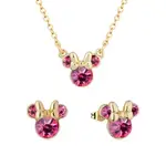 Disney Couture Kingdom October Birthstone Minnie Necklace & Earrings Bundle Gold