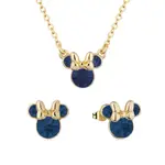 Disney Couture Kingdom December Birthstone Minnie Necklace & Earrings Bundle Gold