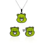 Care Bears Couture Kingdom Luck Bear Enamel Necklace & Earrings Bundle