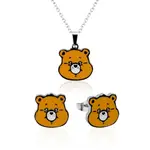 Care Bears Couture Kingdom Tenderheart Bear Enamel Necklace & Earrings Bundle