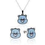 Care Bears Couture Kingdom Grumpy Bear Enamel Necklace & Earrings Bundle