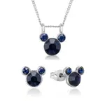 Disney Couture Kingdom December Birthstone Mickey Necklace & Earrings Bundle Silver