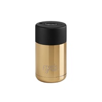 Frank Green Reusable Cup - Ceramic 295ml Chrome Gold With Midnight Lid Push Button