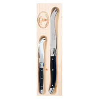 Jean Dubost Laguiole Deluxe - 2pc Cheese Knife Set Black