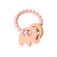Baby Elephant Silicone Teether Pink By Splosh
